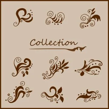 Vintage curls collection Stock Illustration