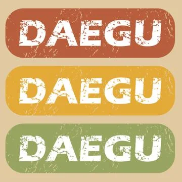 Vintage Daegu stamp set Stock Illustration