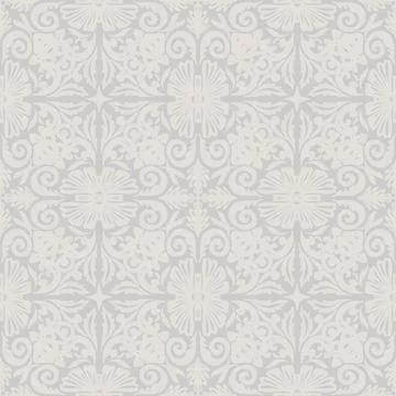 Vintage damask pattern with flowers and foliage; textile background with folk Stockillustratie