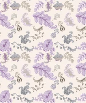 Vintage damask pattern Vector. Old 30s style decoration textures Stock Illustration