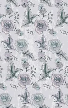 Vintage damask pattern Vector. Old 30s style decoration textures Illustrazione stock