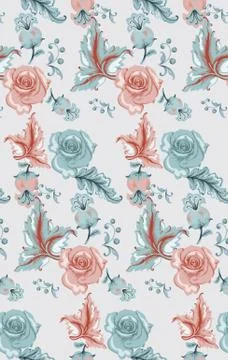 Vintage damask pattern Vector. Old 30s style decoration textures Stock Illustration