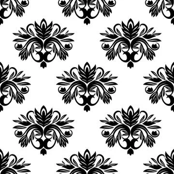 Vintage damask seamless pattern Stock Illustration