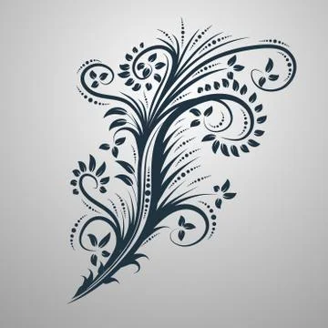Vintage decor element. Vector wicker lines. Floral calligraphic elegant ornament Stock Illustration