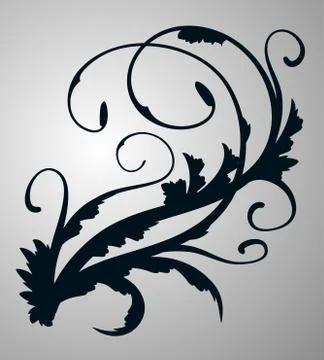 Vintage decor element. Vector wicker lines. Floral calligraphic elegant ornament Stock Illustration