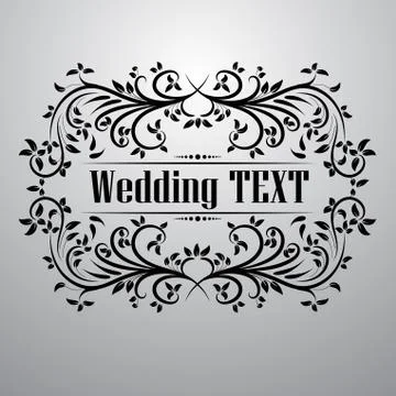 Vintage decor elements vector Frame. Wicker lines design. Floral calligraphic Stock Illustration