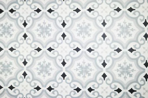 Vintage Decorative Ceramic Tile Pattern On Floor And Wall With Ornate Geometric  Stock Illustration