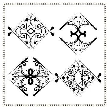 Vintage decorative diamond elements set 1. イラスト素材