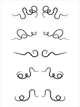 Vintage decorative elements line vector isolated set 스톡 일러스트