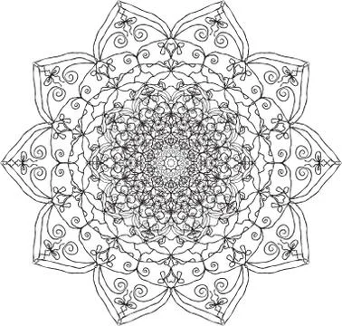 Vintage decorative elements. Oriental pattern. Coloring book page. Stock Illustration