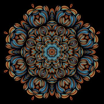 Vintage decorative elements with oriental pattern. Yoga template. Mandalas Stockillustratie