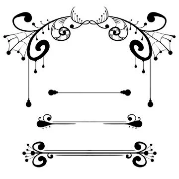 Vintage decorative elements set 1 Illustrazione stock