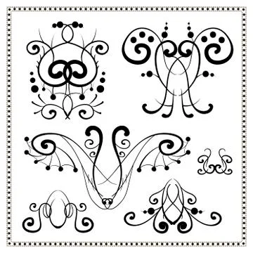 Vintage decorative elements set 2. Stock Illustration
