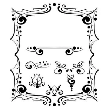 Vintage decorative elements set 3. Stock Illustration
