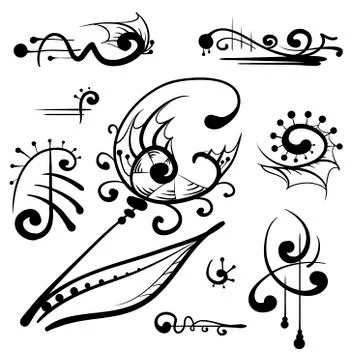 Vintage decorative elements set 4. Illustrazione stock