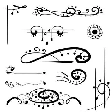 Vintage decorative elements set 스톡 일러스트