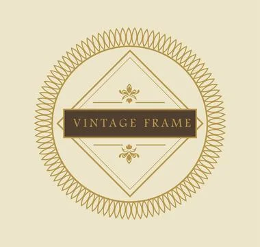 Vintage decorative frame design. Vector illustration Stock Illustration