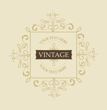 Vintage decorative frame design. Vector illustration Stock Illustration