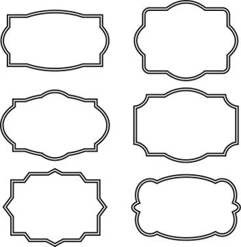 Vintage decorative frame labels for text and photos Stock Illustration