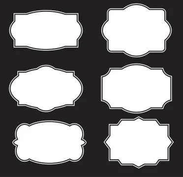 Vintage decorative frame labels for text and photos Stock Illustration