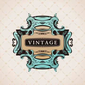 Vintage Decorative Frame for text. Elements Flourishes Ornament Calligraphic Stock Illustration