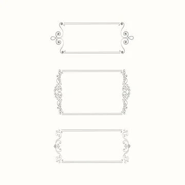 Vintage decorative frames and borders set vector illustration. Stock Illustration