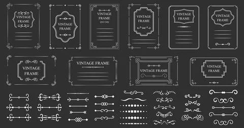 Vintage decorative frames collection. Elegant certificate border template. .. Stock Illustration