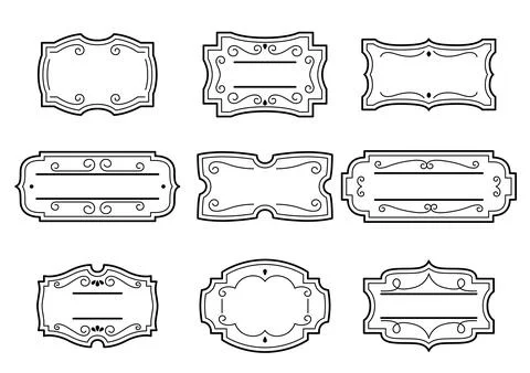 Vintage decorative frames. Retro design for invitations, greetings and cards. Stock Illustration