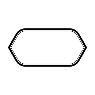 Vintage Decorative Label Frame icon Outline Retro Shape illustration Stock Illustration