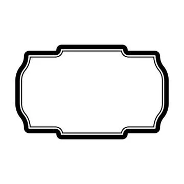 Vintage Decorative Label Frame icon Outline Retro Shape illustration Stock Illustration