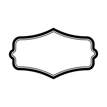 Vintage Decorative Label Frame icon Outline Retro Shape illustration Stock Illustration