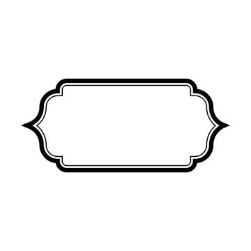 Vintage Decorative Label Frame icon Outline Retro Shape illustration Stock Illustration