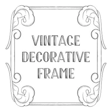 Vintage decorative leaf frame. Illustrazione stock