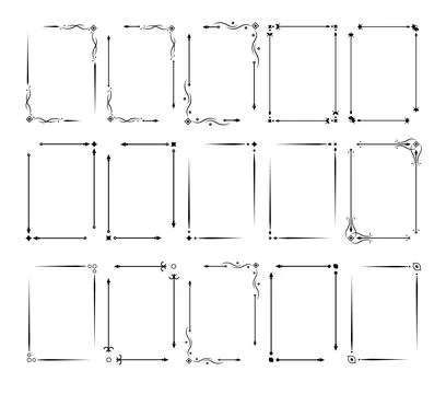 Vintage decorative lines. Frame border ornament text dividers. Line border Stock Illustration