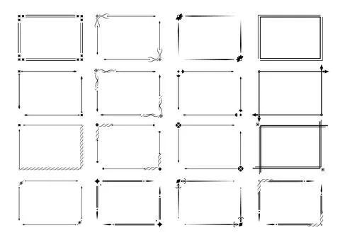 Vintage decorative lines. Frame border ornament text dividers. Line border Stock Illustration