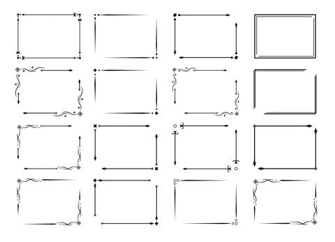 Vintage decorative lines. Frame border ornament text dividers. Line border Stock Illustration