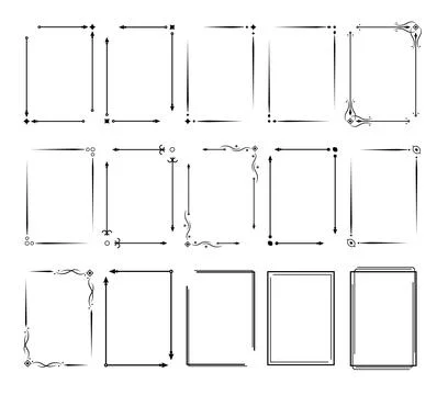 Vintage decorative lines. Frame border ornament text dividers. Line border 库存插图