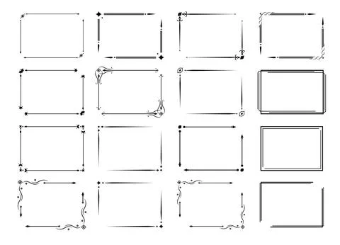 Vintage decorative lines. Frame border ornament text dividers. Line border Stock Illustration