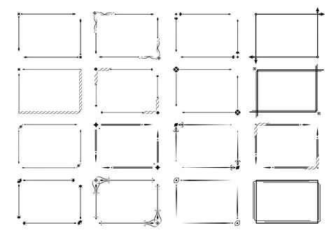 Vintage decorative lines. Frame border ornament text dividers. Line border Stock Illustration