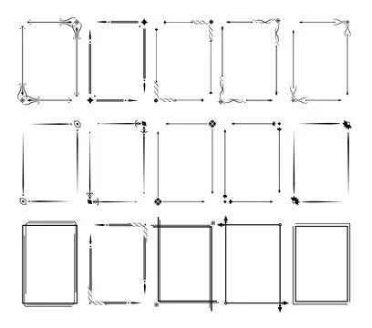 Vintage decorative lines. Frame border ornament text dividers. Line border 库存插图