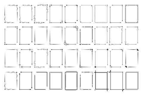 Vintage decorative lines. Frame border ornament text dividers. Line border 库存插图