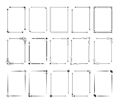 Vintage decorative lines. Frame border ornament text dividers. Line border Illustrazione stock