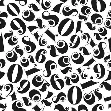 Vintage decorative numbers pattern background Stock Illustration