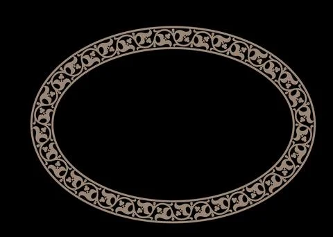 Vintage decorative oval frame. Elegant element for design in Eastern style Stock Illustration
