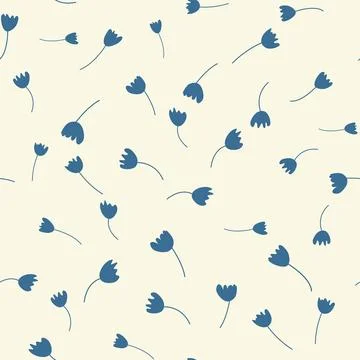 Vintage Decorative seamless pattern in classic style with small flowers, di.. 스톡 일러스트