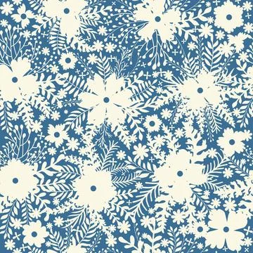 Vintage Decorative seamless pattern in classic style with small flowers, di.. Stock Illustration