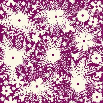 Vintage Decorative seamless pattern in classic style with small flowers, di.. Stock Illustration
