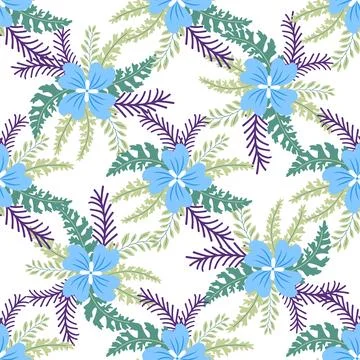 Vintage Decorative seamless pattern in classic style with small flowers, dits Stock Illustration