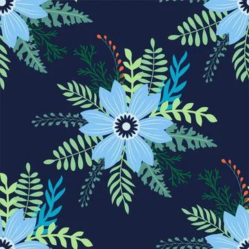 Vintage Decorative seamless pattern in classic style with small flowers, di.. Stock Illustration