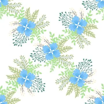 Vintage Decorative seamless pattern in classic style with small flowers, dits Stock Illustration